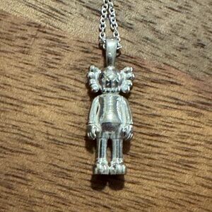 Custom Kaws Companion Sterling Silver Pendant Necklace